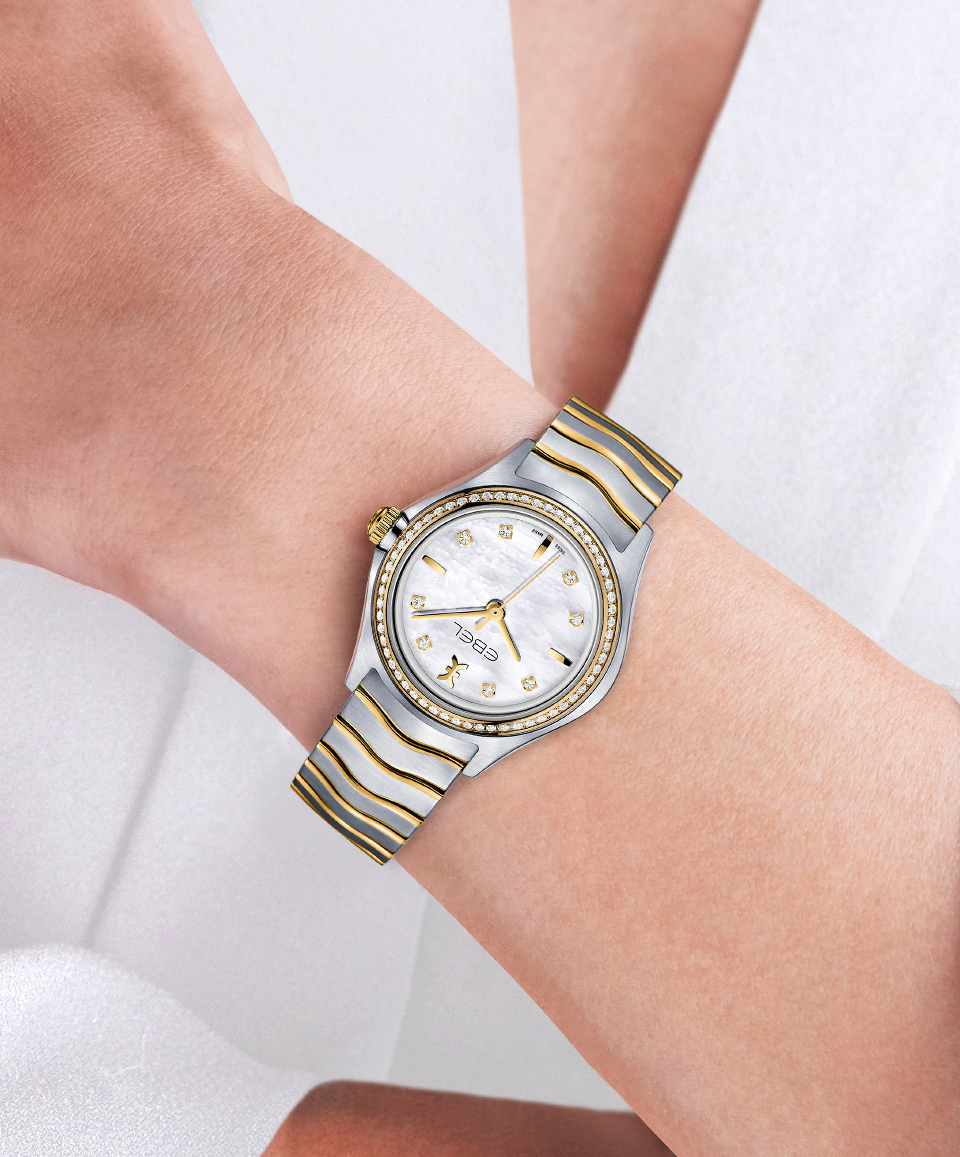 EBEL | Women's Watch EBEL Wave, stainless steel and 18K yellow gold